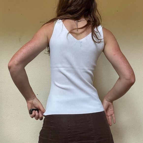 INC white sleeveless blouse with bow straps - Picture 4 of 8